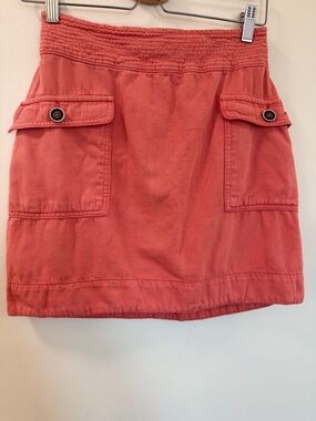 Anthropologie Coral Utility Mini Skirt Cargo Pockets - Size 0